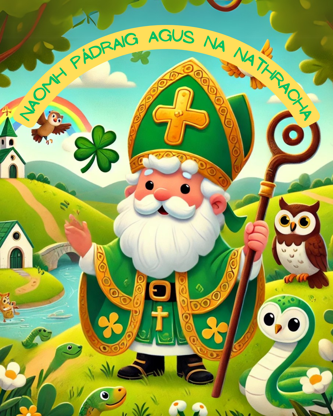 Naomh Pádraig agus na nathracha – Irish Picture Book (PDF)