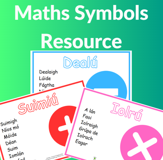 Maths Symbols Poster – Irish Vocabulary for Mata