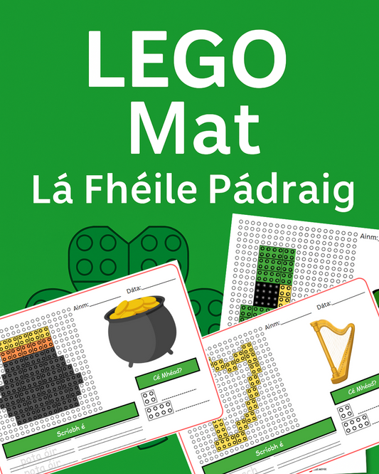 LEGO Mat – Lá Fhéile Pádraig | Acmhainn don Naíonra, Naíonáin Bheaga & Mhóra